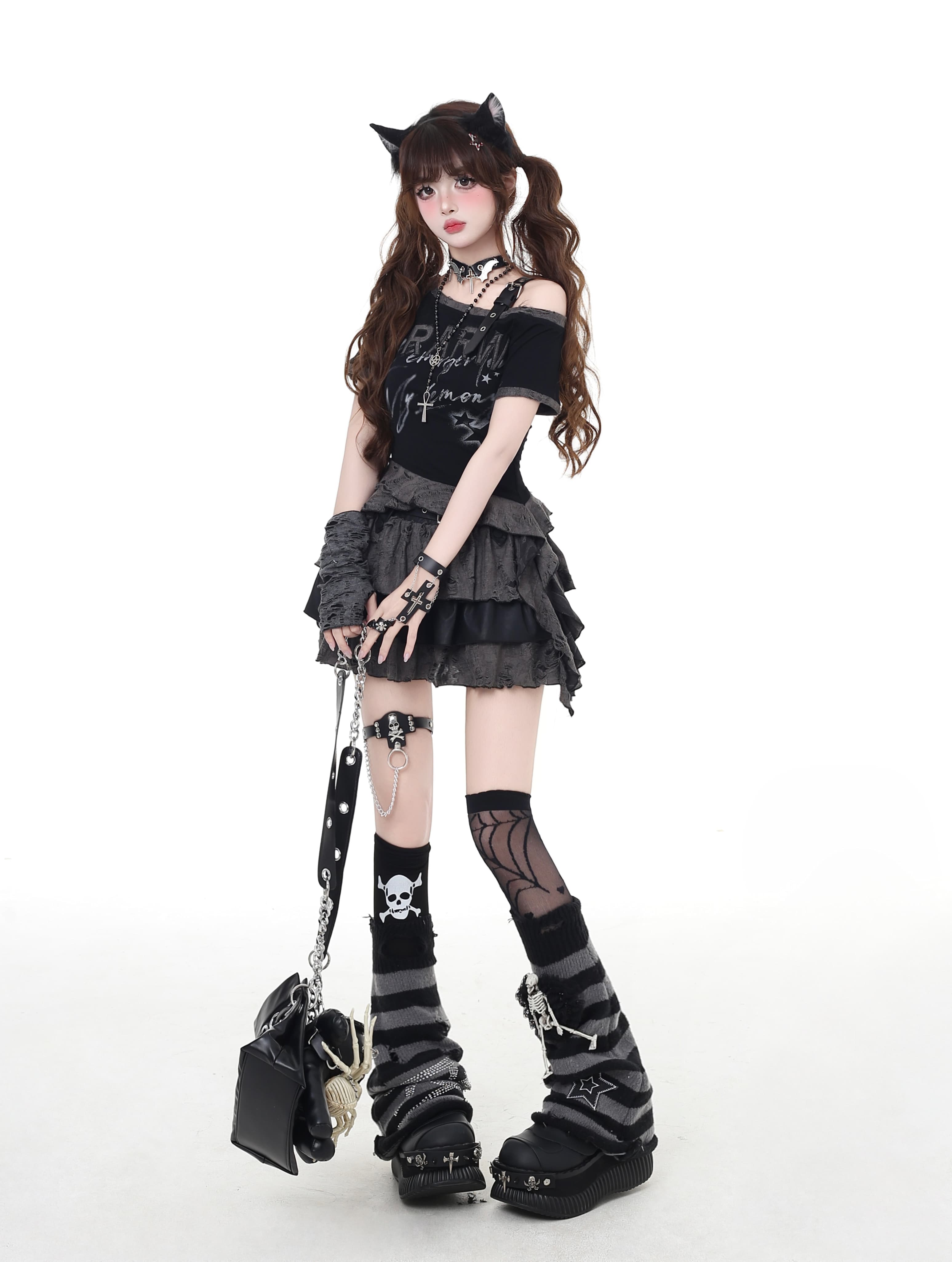 肩見せ×個性派 デザインショートTシャツ