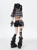 ローライズ✖フリンジベルト付きデニムショーパン