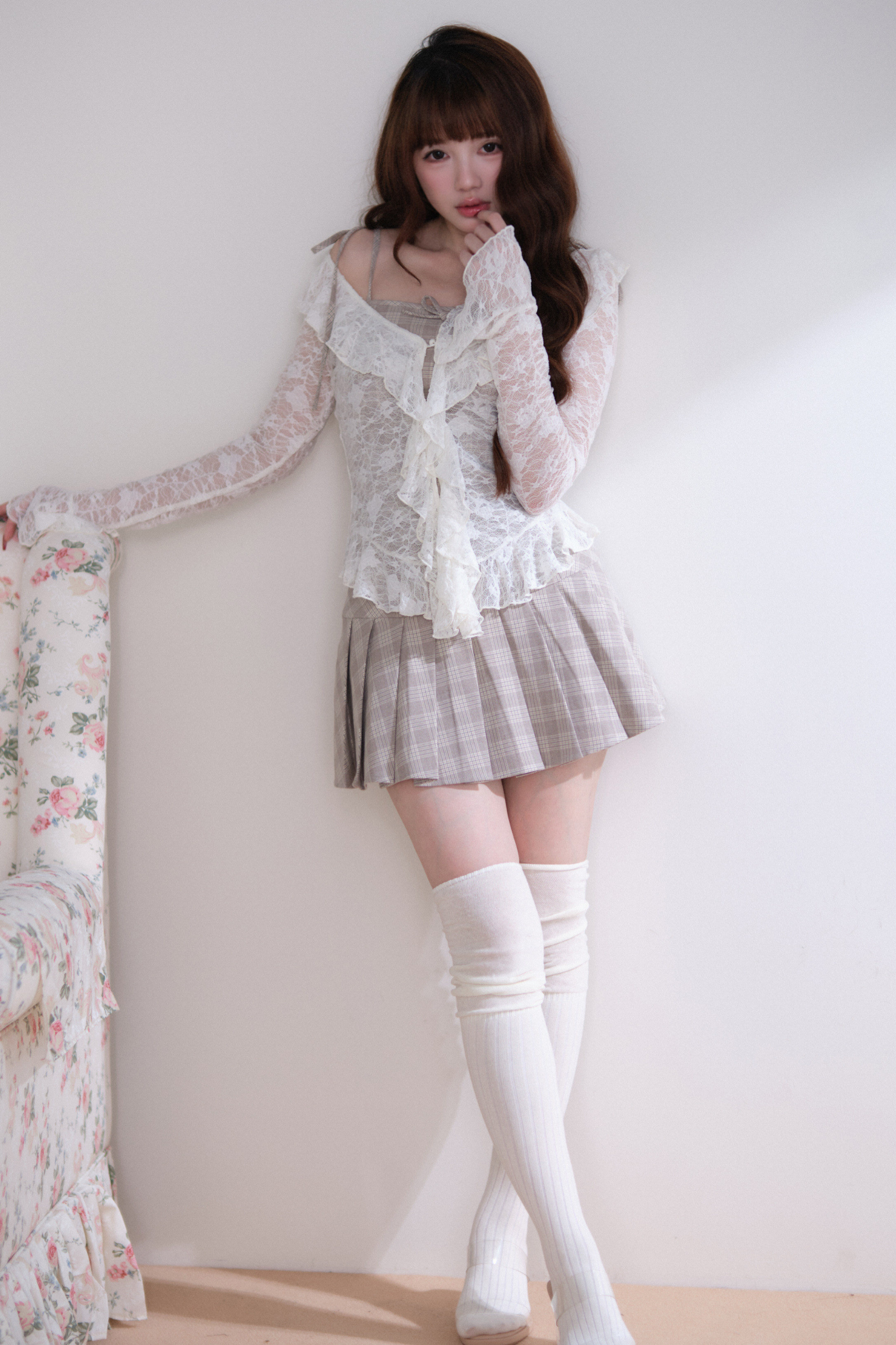 レーストップス+キャミソールスカート