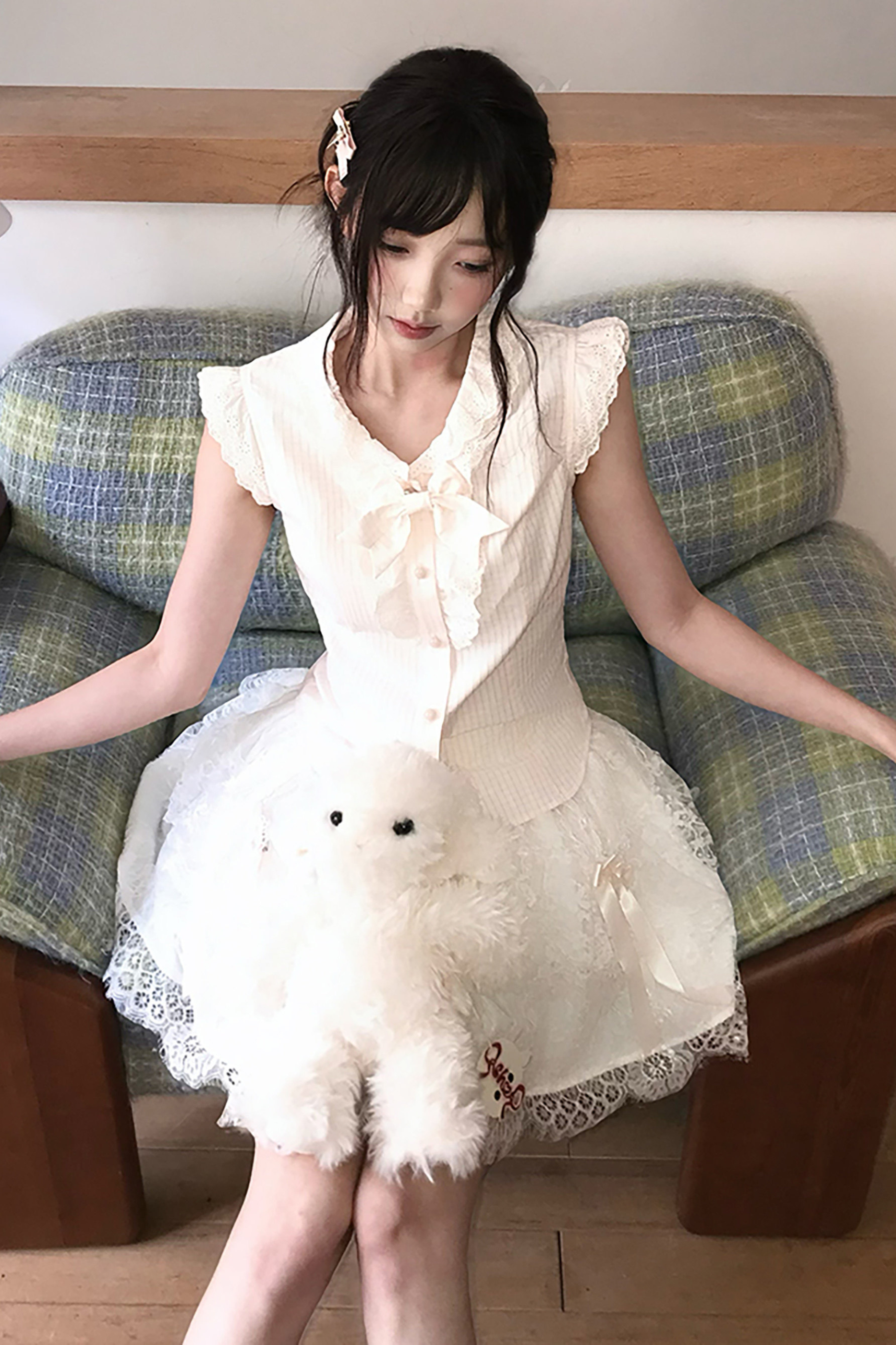 フライングスリーブガーリートップス