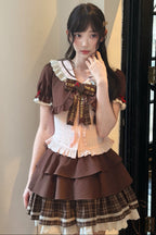 ストロベリーココアドールカラートップス+スカート