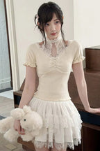 スウィートドリームレースホルタートップス+スカート