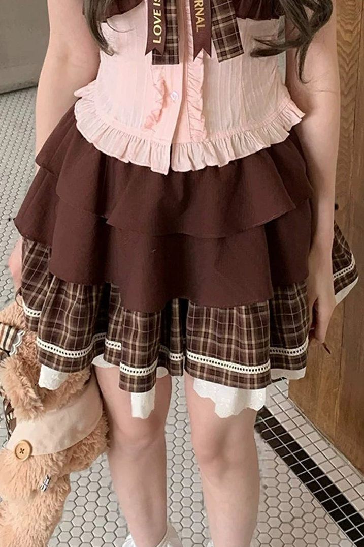 ストロベリーココアドールカラートップス+スカート