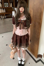 ストロベリーココアドールカラートップス+スカート