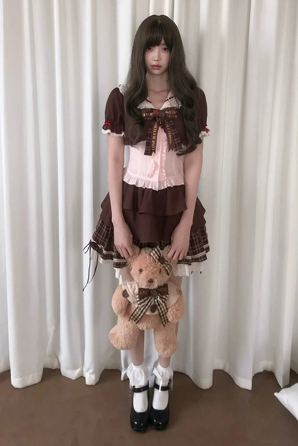 ストロベリーココアドールカラートップス+スカート