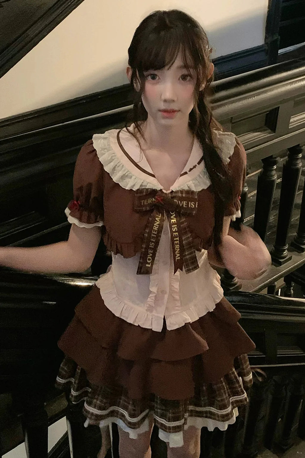 ストロベリーココアドールカラートップス+スカート