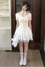 スウィートドリームレースホルタートップス+スカート