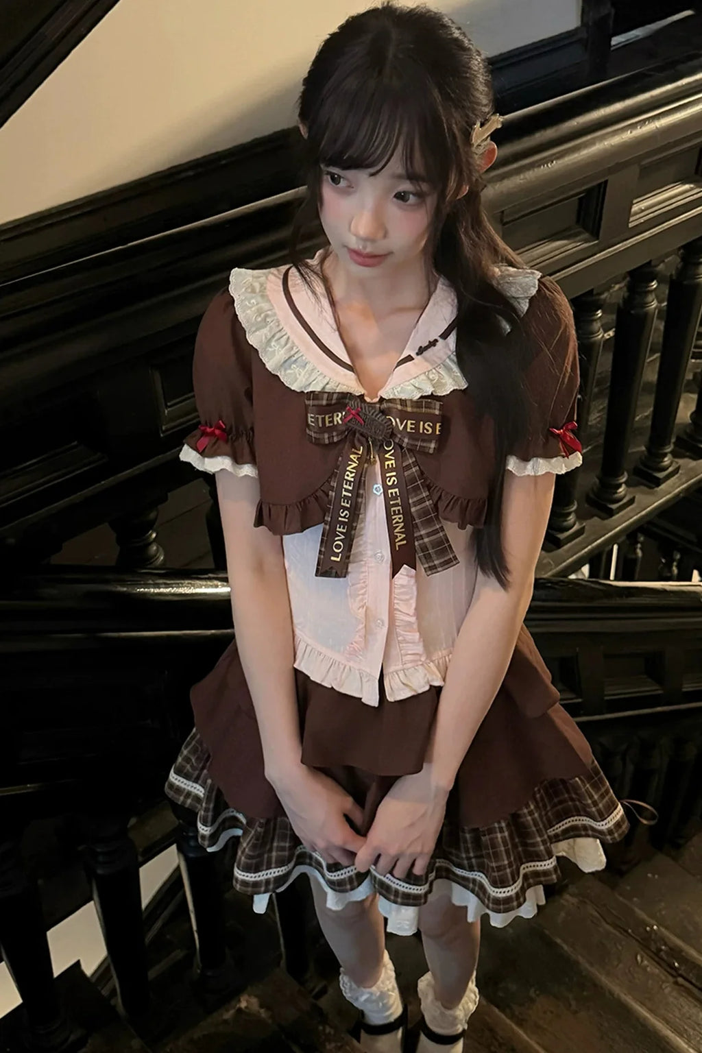 ストロベリーココアドールカラートップス+スカート