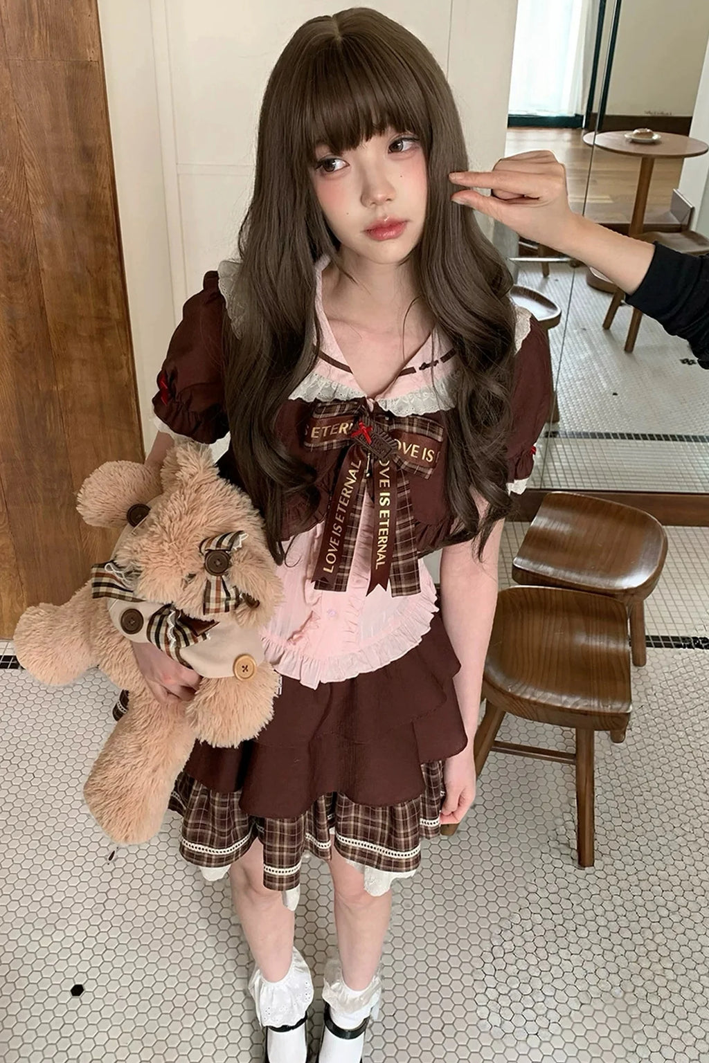 ストロベリーココアドールカラートップス+スカート