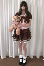 ストロベリーココアドールカラートップス+スカート